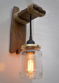 Wall Lamp From Wood And Canning Jar Wooden Sconce Rustic Wall Fixture Mason Jar Lamp Wall Li In 2020 Wandlampen Aus Holz Einmachglaslampe Rustikale Wandbeleuchtung