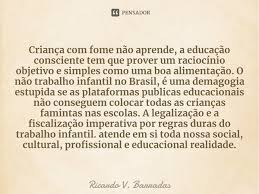 Crianca Com Fome Nao Aprende A Ricardo V Barradas