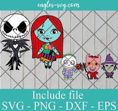 The Nightmare Before Christmas Characters Layered SVG, jack skellington, sally,  lock,shock, barrel file for cricut