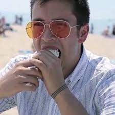 Tyler Eating A Taco On A Beach With Kids Staring At Him Twenty One Pilots Twenty One Round Sunglass Men