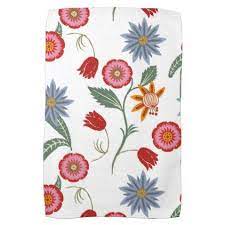 Worsted weight cotton yarn 2. Simple Modern Elegant Floral Pattern Kitchen Towel Zazzle Com Floral Pattern Decorative Kitchen Towels Vintage Floral Pattern