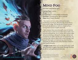 Mind Fog 5th Level Conjuration Spell Parchment Humperdink S Wares On Patreon Conjuration Dungeons And Dragons Homebrew Spelling