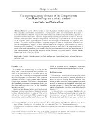 We encourage patients to pay their bills via ochin patients who are uninsured or who have insurance that doesn't cover naturopathic medicine can apply for nunm's compassionate care program. Pdf The Uncompassionate Elements Of The Compassionate Care Benefits Program A Critical Analysis Jenny Flagler George Academia Edu