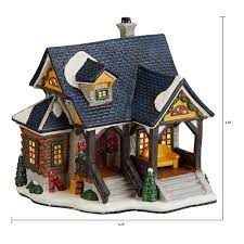 Holiday Time Christmas Lit Village Cabin Collectible Decoration 6 85 Walmart Com Walmart Com