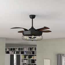 Integrated led indoor white ceiling fan with light kit and remote control. Williston Forge 46 Benally 4 Blade Retractable Blades Ceiling Fan With Remote Control And Light Kit Included Reviews Wayfair