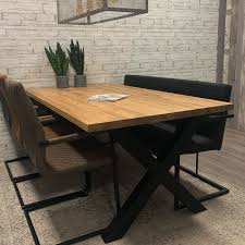 Table Salle A Manger Bois Massif Pieds X 200x100 Dimehouse Dimehouse
