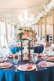 Navy Blue And Blush Pink Wedding Decor Ideas Wedding Guest Tables And Wedding Centerpiece Id Pink Wedding Decorations Wedding Centerpieces Rustic Chic Wedding