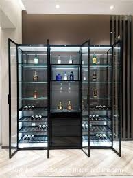 The living room showcase furniture designs are top and unique. China Aluminium Living Room Wall Cabinet Modern Light Luxury Wine Cabinet China Aluminum Furniture Living Room Furniture