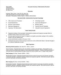 sample secretary resume templates in ms