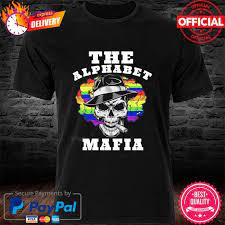 Stock vector decorative sans serif font, alphabet, typeface. Lgbt Skull Smoking The Alphabet Mafia Shirt Hoodie Sweater Long Sleeve And Tank Top