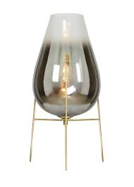 Black smoke glass table lamp base contemporary high end store grey vintage cable. Tulip Smoked Glass Table Lamp H45cm X W22cm Grey Matalan