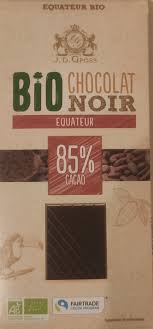 Chocolat Noir Equateur 85 Cacao J D Gross 100 G