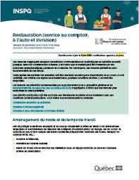 Restauration Mesures De Prevention De La Covid 19 Inspq