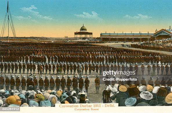 A vintage postcard featuring the Durbar ceremony celebrating the... News Photo - Getty Images
