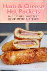 Air Fryer Ham Cheese Hot Pockets With 2 Ingredient Dough Recipe Air Fryer Recipes Easy Recipes Ham And Cheese