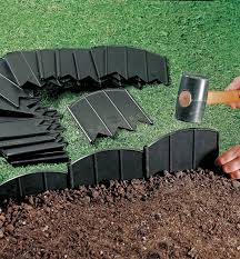 How to create an inexpensive mulch and stone walkway. Pound In Edging Lee Valley Tools