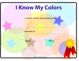 I Know My Colors Printable Certificate Printable Certificates Preschool Award Preschool Certificates