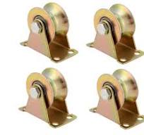 KC Hardware 2 Inch 660 LB 45# Steel U Groove Wheel Pulley, Sliding Gate  Rollers with Bracket, Heavy Duty Rigid Caster for Inverted Track, Rolling  ...