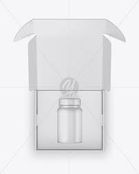 Download Opened Box With Pills Bottle Mockup In Box Mockups On Yellow Images Object Mockups
