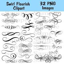 Huge Swirl Flourishes Clipart Package Wedding Clipart Instant Etsy Lettering Lettering Tutorial Lettering Alphabet