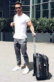 7 Coolest Airport Looks For Guys Airport Outfit Ideas For Men Mens Fashion Chinos Mens Outfits Mens Airport Style