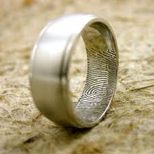 Wife S Fingerprint Inside Wedding Band Wedding Bands Fingerprint Rings For Men