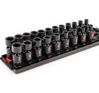 3/8 Inch Drive U-Joint Impact Socket Set with Rail (21-Piece) | TEKTON