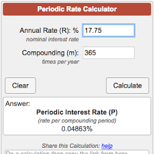 Credit card interest rate calculator. Periodic Interest Rate Calculator