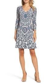 Eliza J Print Knit A Line Dress Petite Com Imagens Vestidos Estilosos Vestidos Roupas