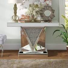 Rosdorf Park Kehlani Crystal Console Table Wayfair Console Table Mirrored Console Table Console Table Living Room