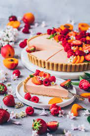 Cream Fruit Tart With Peaches Raspberries Strawberries Tart Baking Fruit Tart Recipe Tart Recipes