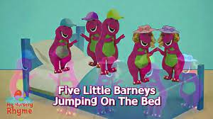 Three little monkeys (playing it safe!'s version) подробнее. Five Little Barneys Jumping On The Bed Nursery Rhyme Video Dailymotion