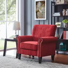 Copper Grove Herve Brick Red Velvet Arm Chair Polyester Living Room Chairs Red Chair Living Room Living Room Red