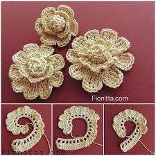 L'uncinetto permette di realizzare moltissimi tipi di oggetti, sia di grandi che di piccole dimensioni e di dar luogo a creazione originali. Fiore In Rilievo All Uncinetto Con Tutorial Il Blog Italiano Sullo Shabby Chic E Non Solo Crochet Rose Crochet Flower Tutorial Crochet Flowers Free Pattern