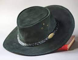 Cow Hide Brush Suede Hat Vintage Jacaru Wallaroo Suede Black Hat Size L Water Resistant Men S Hat Durable Leather Men Hat All Seasons Suede Hat Hats Vintage Hats For Men