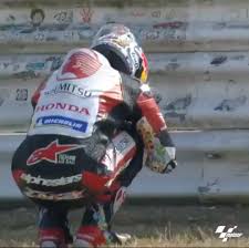 Gold and goose / motorsport images. Takaaki Nakagami Paying His Respects And Spends A Moment With The Late Shoya Tomizawa After The Grand Prix Motogp