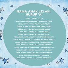 Temukan nama bayi beserta arti nama nan indah berawalan huruf n untuk dijadikan gabungan rangkaian nama laki laki terbaik bagi sang buah hati nama merupakan ungkapan doa orang tua bagi keturunannya. 101 Nama Anak Lelaki Huruf A Nama Pilihan 2021