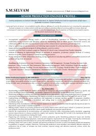 Production Engineer Sample Resumes Download Resume Format Templates