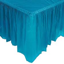 Pleated Table Skirts Oriental Trading Turquoise Table Table Skirt Party Buffet Table