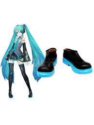 Stylish Vocaloid Hatsune Miku Imitated Leather Cosplay Shoes Halloween Hatsune Miku Stylish Cosplay Miku Cosplay Vocaloid Cosplay