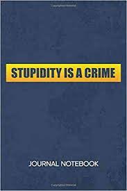 The universe and human stupidity; Stupidity Is A Crime Journal Notebook Funny Quotes Notepad Ruled Fool Sketchbook Stupid Quotes Organizer I Hate People Diary Lined Boyfriend Girlfriend Gift A5 6x9 Inch 120 Pages