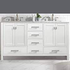 A double sink vanity is the perfect addition to any master or shared bathroom offering twice the storage and twice the style. Luca Kitchen Bath Lc61cww Geneva 60 Double Vanity Set In White With Carrara Marble Top And Sink Amazon Com