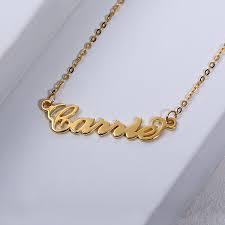 A great and basic way of testing if gold jewelry is real is by biting it with our. Personalized Carrie Name Necklace Solid Gold 10k 14k 18k Getnamenecklace Com