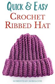 I share my free patterns, interesting projects, and inspiration to create wonderful things on the mycrochetpattern website. Crochet Ribbed Hat Pattern Homestead Acres