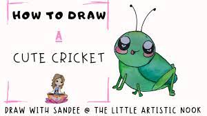 How To Draw A Cute Cricket | Step By Step Insect Illustration Tutorial  [Easy Art Lesson] - Youtube