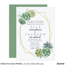 Stylish Succulent Wedding Invitation Stylish Succulent Wedding Invitation Is P Geometric Wedding Invitation Succulent Wedding Invitations Succulent Invitations