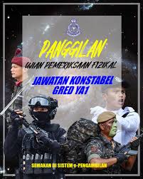 2.2 dimana beli pin unik id? Unit Pengambilan Polis Diraja Malaysia Panggilan Eksesais Ujian Pemeriksaan Fizikal Bagi Jawatan Konstabel Polis Gred Ya1 Lelaki Individu Lelaki Sahaja Yang Telah Memohon Jawatan Tersebut Dikehendaki Membuat Semakan Status Panggilan Ujian