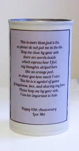 However, diamond jewelry is the most popular gift for a 10 year wedding anniversary in for more gift ideas, visit our guide on gifts for her or gifts for him. Thoughtful Diy Gift Ideas For Your Tin Anniversary
