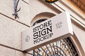 Free Store Sign Mock Up 3 Sign Mockup Sign Mockup Free Design Freebie