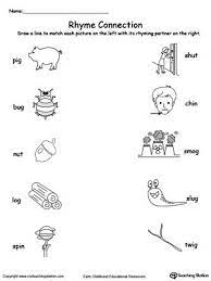 Connect Rhyming Pictures With Words Ending In Ig Ug Ut Og Or In Rhyming Pictures Rhyming Words Kindergarten Rhyming Words